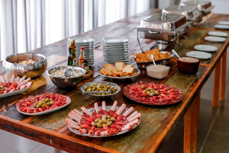 Corporate catering setup and buffet by Cafe Rio